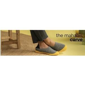 Mahabis Womens Classic Wool & Neoprene Slipper Shoes US 6.5 Yellow/Gray Comfort